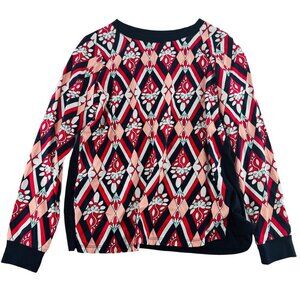 Crown & Ivy Petite Geometric Long Sleeve Top‎ In PS